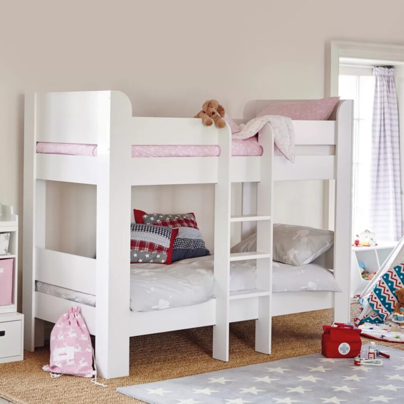 White painted bunk bed