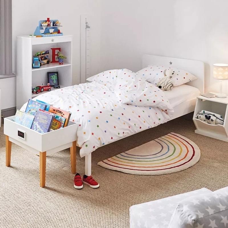 Children's bed frame with star cut-out headboard