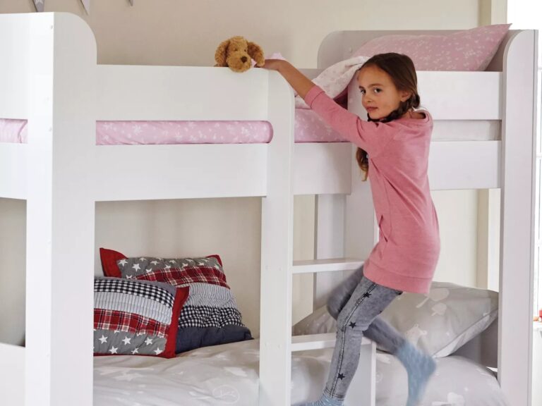 White-painted bunk bed