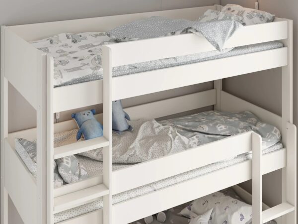 White trio bunk bed