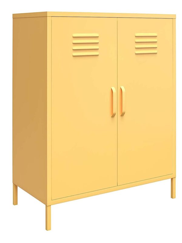 Yellow-painted 2-door cabinet