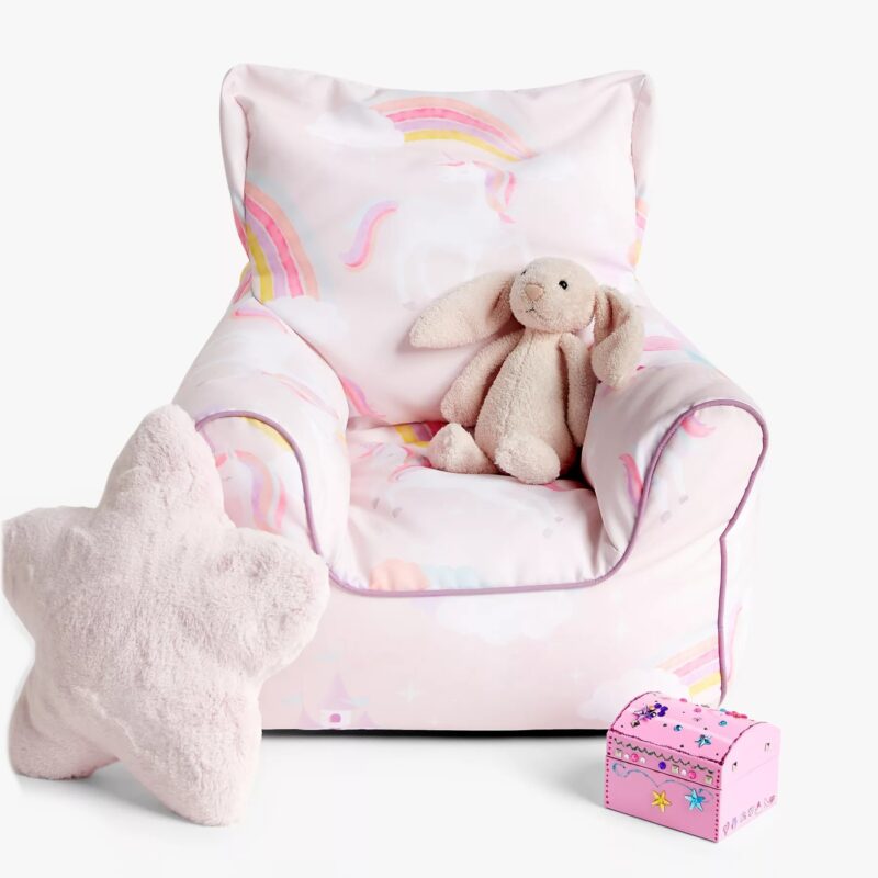 Pink unicorn theme bean bag chairs