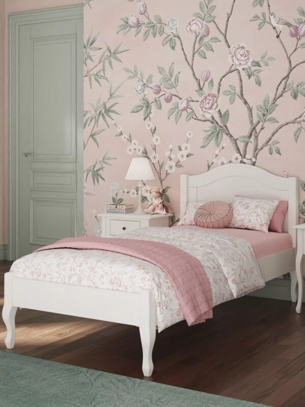 White-painted children's bed frame