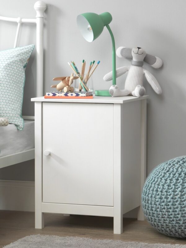 White bedside cupboard